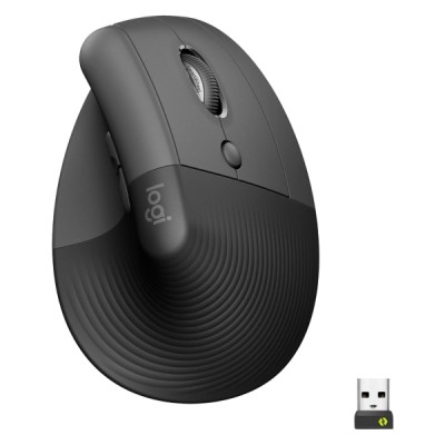 Souris sans fil Logitech Lift Ergonomique Silencieuse Graphite noir - Multimedia