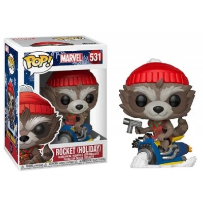 Figurine Pop Rocket (Noël) Marvel Comics N° 531 - Figurine