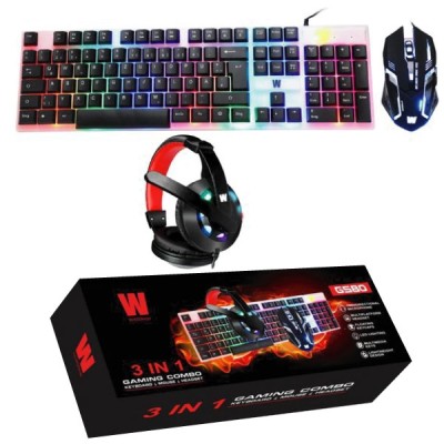 Pack gaming clavier, casque et souris filaires rétroéclairés GS80 Qwertz WASDkeys - Jeux PC