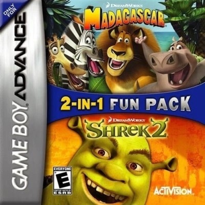 2 Jeux en 1 : Madagascar + Shrek 2 (import USA) - Game Boy Advance