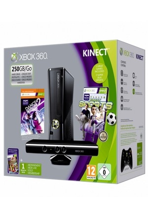 Console 250 Go Kinect + Dance Central 2 + Kinect Sports - Xbox 360