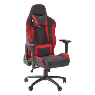 Chaise gaming esport siena avec réglage confortable et finition en tissu Noire/Rouge - Multimedia