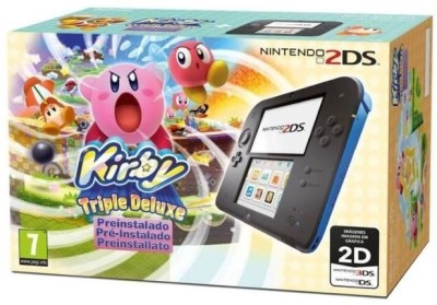 Console Nintendo 2DS Noire et Bleue Édition Kirby Triple Deluxe en boîte  - 3DS
