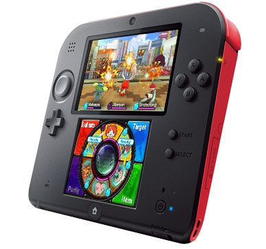 Console Nintendo 2DS Noire et Rouge et Yo-Kai Watch - 3DS
