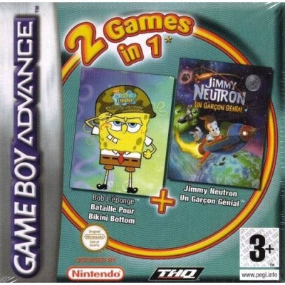 2 jeux en 1 : jimmy neutron et bob l'éponge bikini bottom - Game Boy Advance