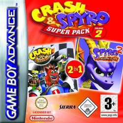 2 Jeux en 1 Crash Nitro Kart et Spyro 2 Super Pack Volume 2 en boîte - Game Boy Advance