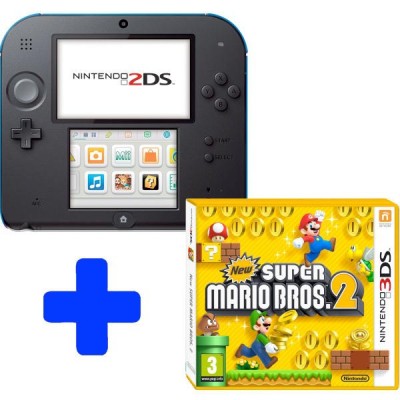 Console Nintendo 2DS Noire et Bleue - New Super Mario Bros 2  - 3DS