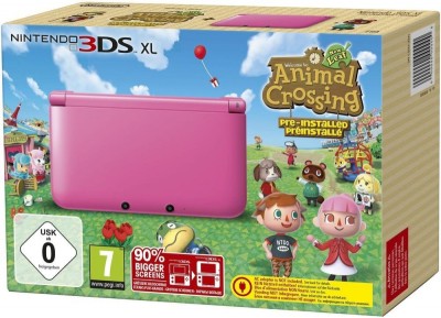 Console Nintendo 3DS XL Rose et Animal Crossing New Leaf en boîte - 3DS
