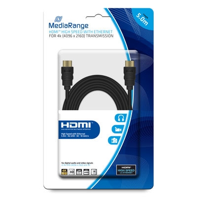 Câble HDMI 4k 5m Media Range - Multimedia