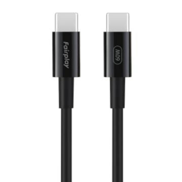 Câble Fairplay 60W USB-C vers USB-C 1 m noir - Accessoires