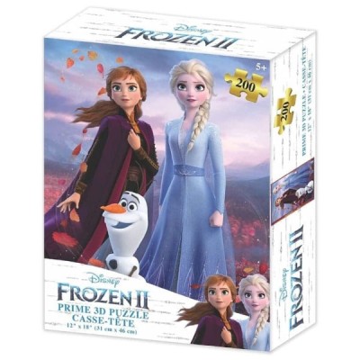 Puzzle lenticulaire La Reine des Neiges 2 Elsa, Anna et Olaf 200 pcs 46x31 cm - Disney - Jeux et cartes