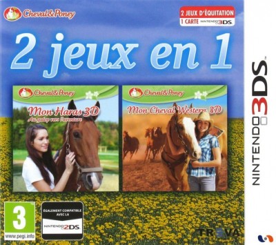 2 jeux en 1 - Mon Haras 3D + Mon Cheval Western 3D - 3DS