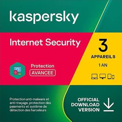 Kaspersky Internet Security 1an 3 Poste - Ordinateurs portables