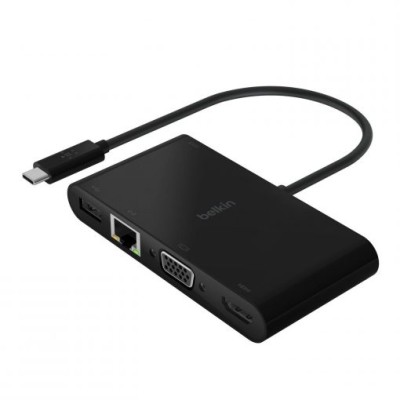 Adaptateur multimédia avec sortie USB-C 100W Belkin Noir  - Accessoires