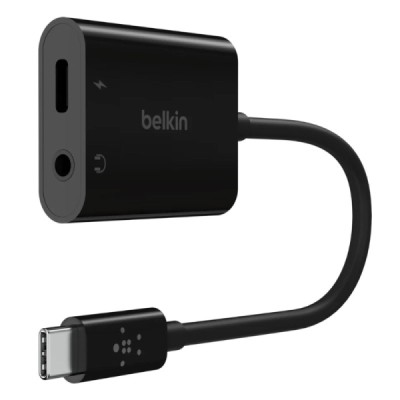 Adaptateur Belkin 3.5 mm Audio & USB-C charge PD 60W noir - Accessoires