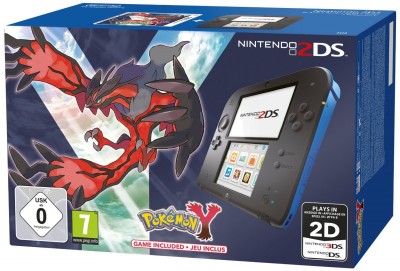 Console Nintendo 2DS Noire et Bleue - Pokémon Y - 3DS
