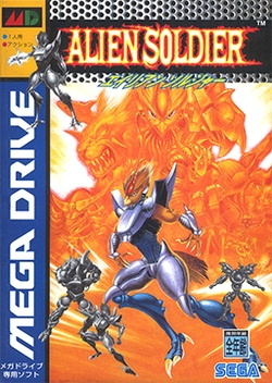 Alien Soldier (import japonais) en boîte - Megadrive