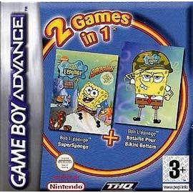 2 jeux en 1 Bob L'éponge et Bataille pour Bikini Bottom en boîte  - Game Boy Advance