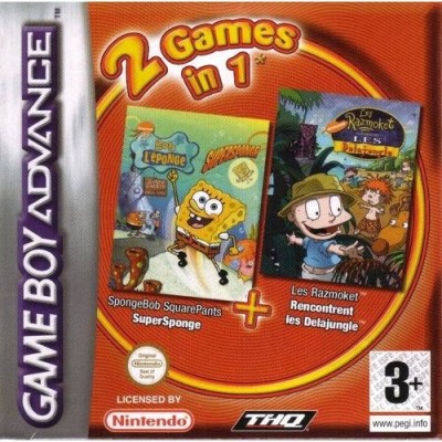 2 jeux en 1 Bob L'éponge et Les Razmokets rencontrent les Delajungle en boîte - Game Boy Advance