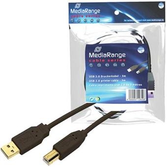 Câble USB 2.0 A/B 3m noir - Multimedia