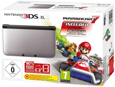 Console Nintendo 3DS XL Grise et Mario Kart 7 en boîte  - 3DS
