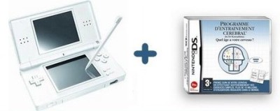 Console DS lite blanche et Programme d'Entrainement Cérébral - DS
