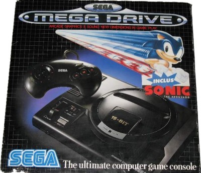 Console Megadrive et Sonic the Hedgehog en boîte - Megadrive