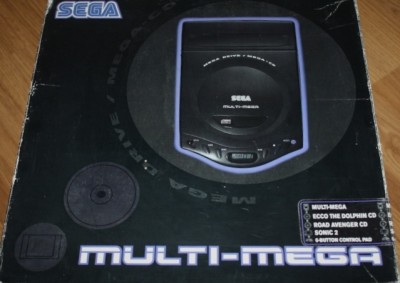 Console Sega Multi Mega avec Sonic 2 - Ecco the Dolphin et Road Avenger en boîte  - Mega CD