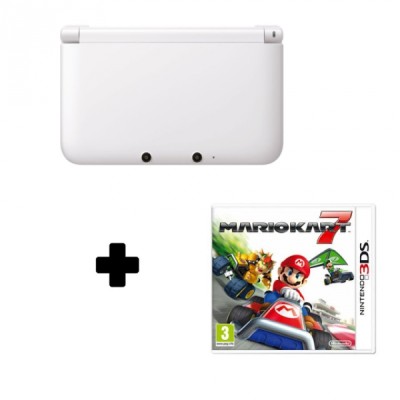 Console Nintendo 3DS XL Blanche et Mario Kart 7 Edition Limitée - 3DS