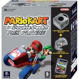 Console GameCube Platine et Mario Kart Double Dash en boîte - GameCube