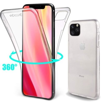 Coque Intégrale 360° iPhone 11 Pro Max, Case Cover Silicone - Transparent - Multimedia