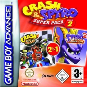 2 Jeux en 1 Crash Nitro Kart et Spyro 2 Super Pack Volume 2 - Game Boy Advance