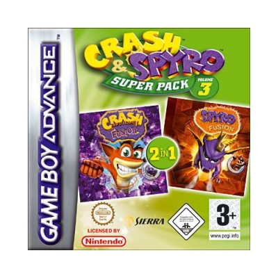 2 jeux en 1 Crash Bandicoot Fusion et Spyro Fusion Super Pack Volume 3 - Game Boy Advance