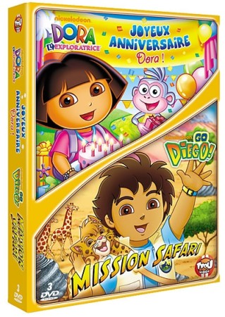 Coffret Dora joyeux anniversaire et Diego mission safari - DVD