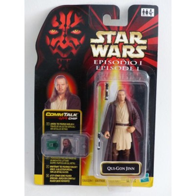 Figurine - Qui Gon Jinn - Star Wars Commtalk Chip - Hasbro 1999 - Figurine