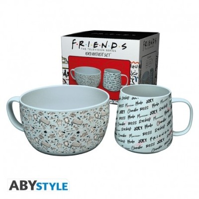 Mug + Bol Set Petit Déjeuner Gribouillage Friends - mug