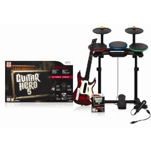 Guitar Hero 5 - Pack Guitare, Micro et Batterie - Wii