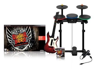 Guitar Hero : Warriors of Rock et Guitare - Batterie - Micro - Playstation 3