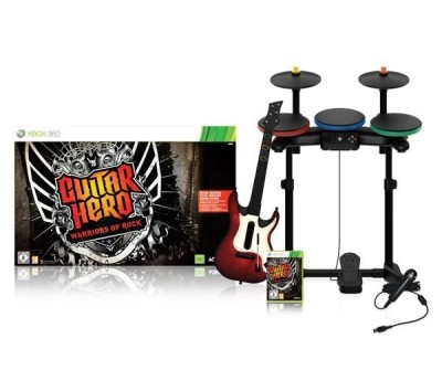 Guitar Hero : Warriors of Rock + Guitare + Batterie + Micro - Xbox 360