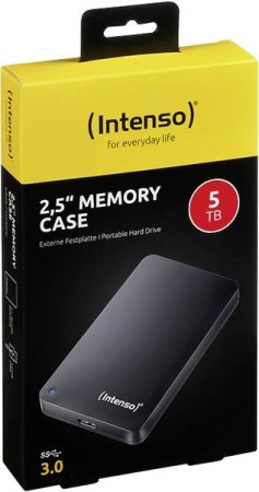 Disque dur externe 5 To USB 3.2 Intenso Noir - Multimedia