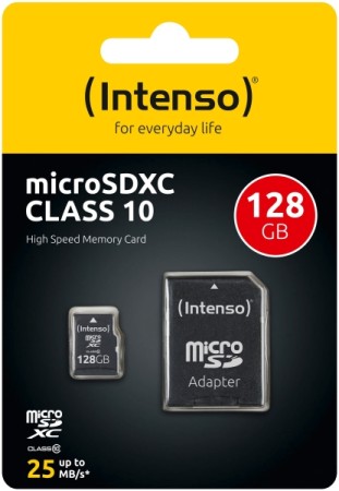 Carte MicroSDXC Intenso 128 Go Classe 10 - Téléphone
