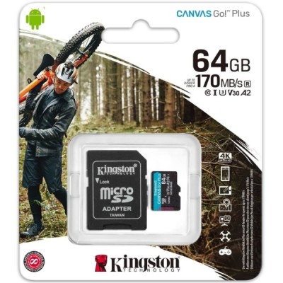 Carte mémoire microSD Canvas Select Plus classe 10 64 Go Kingston - Multimedia