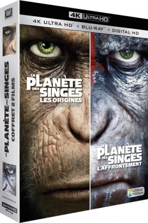 La Planète des Singes les Origines + l'Affrontement 4K - BluRay
