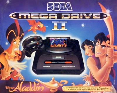 Console Mega Drive 2 et Aladdin en boîte - Megadrive