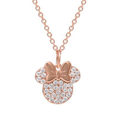 Collier et pendentif Disney Minnie Mouse - Rose Gold - en Laiton Plaqué Argent - Magic Heroes - Bijouterie