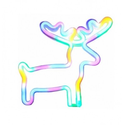 Neon lumineux cerf multicolore usb-a - Lampe