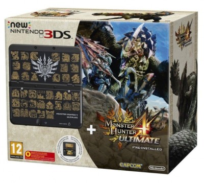Console New Nintendo 3DS - Edition Limitée Noire Monster Hunter 4 Ultimate en boîte - Avec Jeu - 3DS