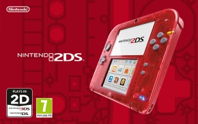 Console Nintendo 2DS Rouge Transparent en boîte - 3DS