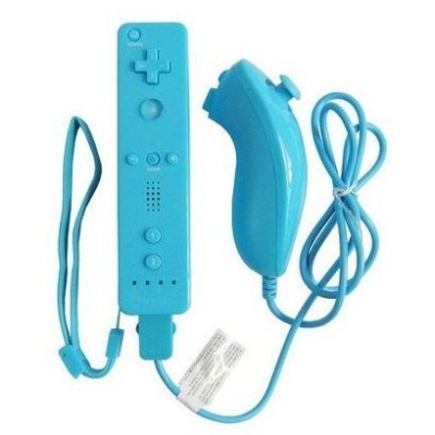Wiimote et Nunchuk Bleus - Wii