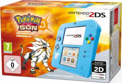 Console Nintendo 2DS Bleue - Edition Pokemon Soleil (sans jeu) - En Boite - 3DS
